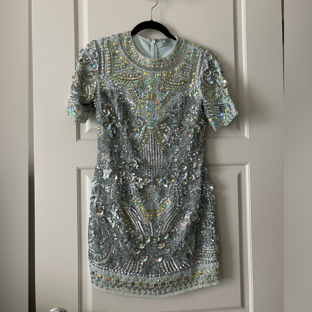 ASOS Green Sequin Embellished Mini Dress